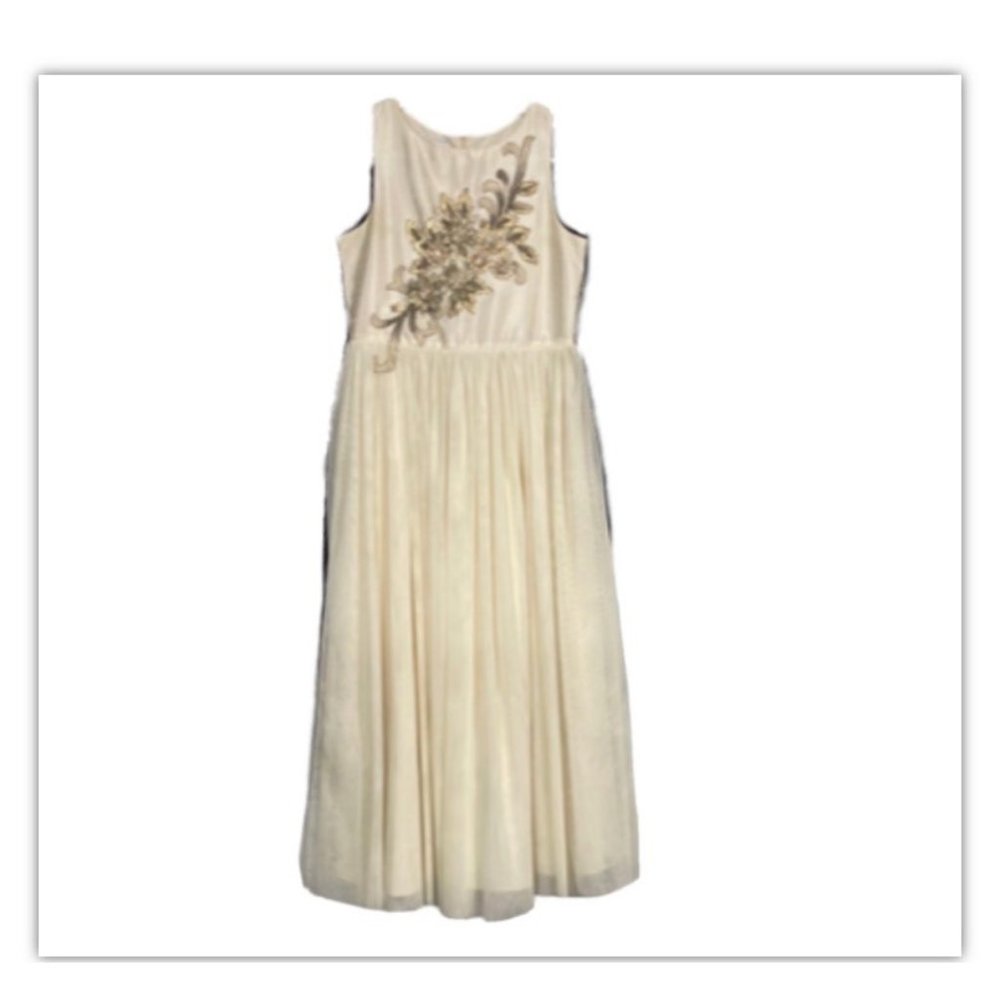 Badgley Mischka Ivory Floral Kids Dress